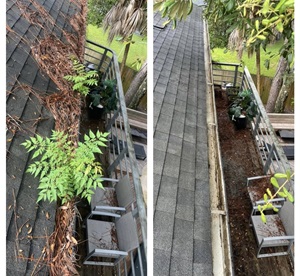 gutter cleaning - before and after gallery 